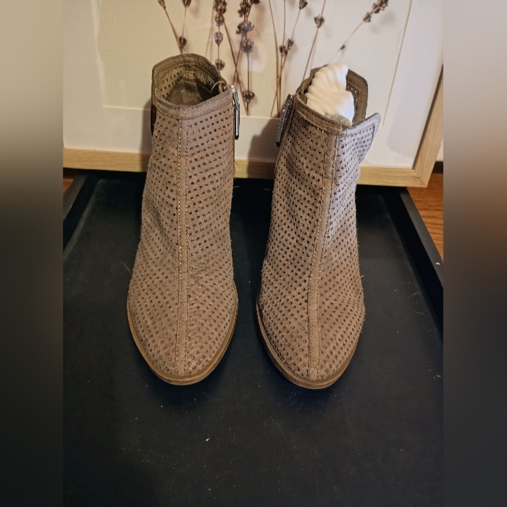 DV by Dolce Vita Taupe Perforated Ankle Booties